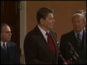 President Reagan during the Voice of America Bill Signing with Morocco on March 1, 1984