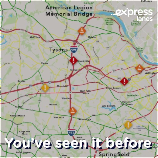 5pm commute out of Tysons? Average speeds on the Beltway are usually as low as 26 mph. Choose the Express Lanes. | VA Express Lanes