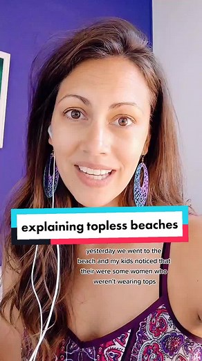 1st time at a topless beach with my kids #over30ontiktok #parenting101 #momsonvacay #consciousparenting #momtok #beachlife #beachbody