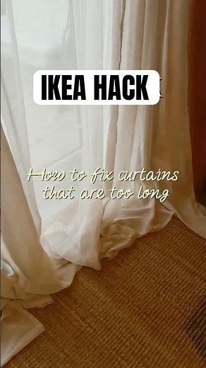 I used ths IKEA hack to shorten the lengthier curtain n it's done real quick #uklife #ikeauk #hacks