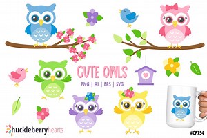 Owl Clipart, Owl Svg, Cute Owls, Printable, SVG, Commercial Use, #CP754 - Etsy