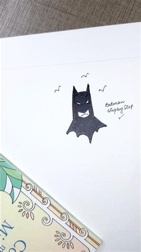 EASY BATMAN DRAWING UNDER 30 SECONDS!! 😯🦇🎨 #stepbystep #yts #ytshorts #yt