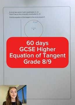 60 days to go - GCSE Higher Maths - Equation of a Tangent - Grade 8/9 #gcse #maths #revision on