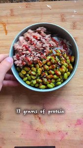 Frozen, shelled edamame is one of the healthiest, most convenient, and useful plant-based proteins available. Our friend @gainsandguthealth demonstrates how easy it is to create a meal with this superfood. All you need is a little sweet chili sauce, soy sauce, and a splash of rice vinegar. Pair the edamame with whole grains or some roasted vegetables for a simple, nutrient-rich weeknight meal. #MeatlessMonday Calories/ Macros per 100g serving: 158 calories 13g protein 10g carbs 6g fat 6g fiber I