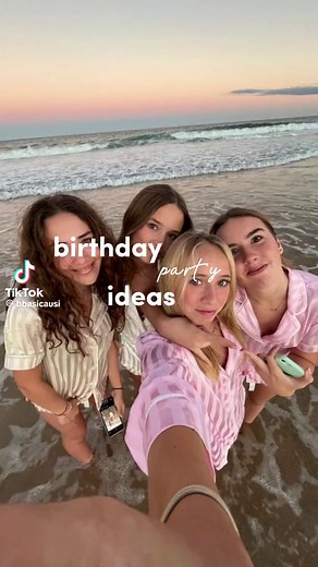 Beach Birthday Party Celebration with Friends