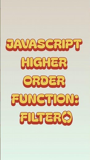JavaScript filter() Explained 🔥 | Higher Order Function for Beginners. #shorts #tech