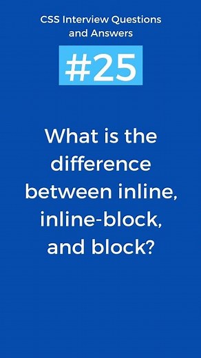 Difference between Inline, inline-block, and block | CSS Interview Questions and Answers Part - 25