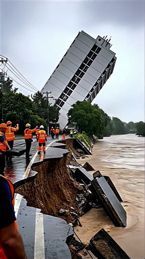 MASSIVE Building Collapse into RAGING Flooded River! Unbelievable Disaster Footage!
