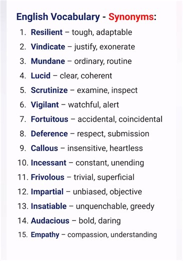 296K views · 3.8K reactions | Vocabulary: synonyms | Ahmednoor, The English Coach | Facebook