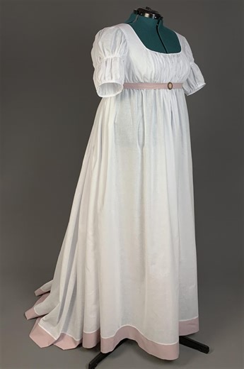 White Regency Gown With a Small Train, 1790-1800s - Etsy