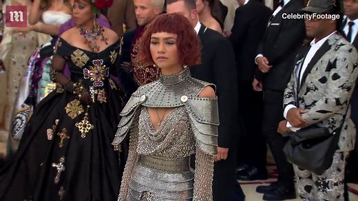 Zendaya arrives to the 2018 Met Gala in Medieval themed gown