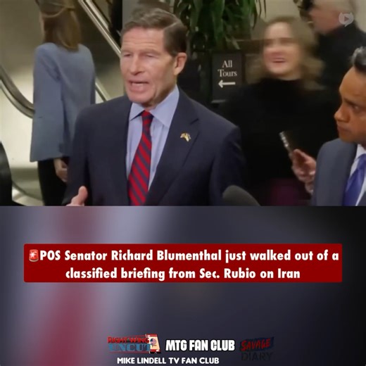🚨POS Senator Richard Blumenthal just walked out of a classified briefing from Sec. Rubio on Iran | Mike Lindell TV Fan Club