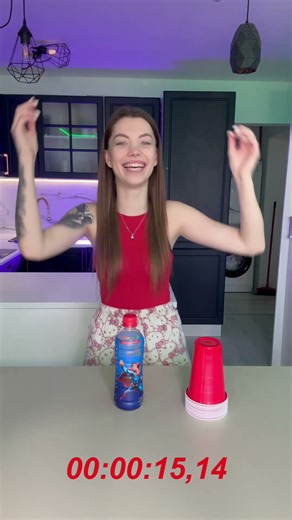 WHO IS THE FASTEST!? 😳😅 CUP STACKING + BOTTLE FLIP CHALLENGE #challenge #shorts