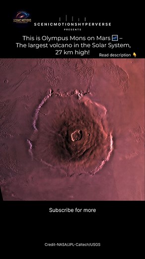 Olympus Mons on Mars: 27 km High! The Largest Volcano 😳