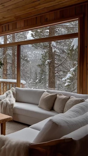 🔥 Warm Rustic Cabin Living Room – Inspired by the Colorado Rockies ❄️🏔️ Winter serenity unlocked ❄🔥 Step into this cozy log cabin living room, inspired by the snowy Colorado Rockies — where the crackling fireplace meets peaceful forest views. Pure cabin bliss! #CabinWoven #WinterCabin #ColoradoRockies #CozyEscape #RusticLivingRoom #FireplaceGoals #SnowyRetreat #CabinLife #DreamyCabin #WoodlandViews #WinterVibes #MountainCabin #mountaincabincoffee | CabinWoven