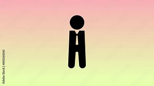 A person icon animated on a background