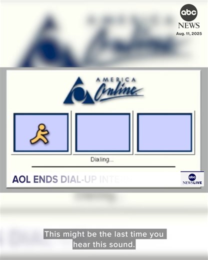 43K views · 315 reactions | After more than 30 years of connecting people to the internet through dial-up, AOL is hanging up its iconic service. "AOL routinely evaluates its products and services and has decided to discontinue Dial-up Internet," the company's website states. "This service will no longer be available in AOL plans." The service and dialer software will be discontinued as of Sept. 30, 2025. Read more: https://abcnews.visitlink.me/WEsBGY | ABC News | Facebook