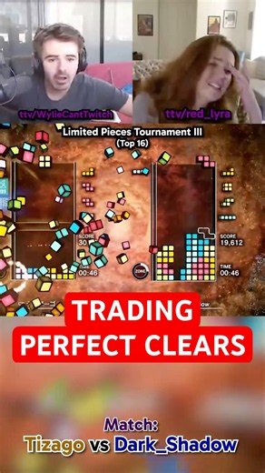 THEY TRADED PERFECT CLEARS #tetris #gaming #esports #proplayer #fightinggames #tournament #highlight