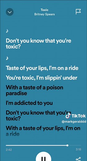 Toxic Song Lyrics by Britney Spears