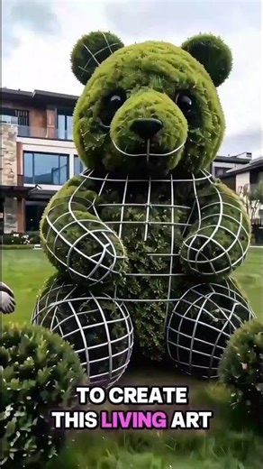 You Won't Believe This AI Panda! 🤯 Topiary Animals #Shorts #AI #Panda #Tech #topiary