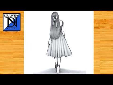 How to Draw a Easy Backside Girl - Step by Step || Pencil Sketch for Beginners || Girl Drawing