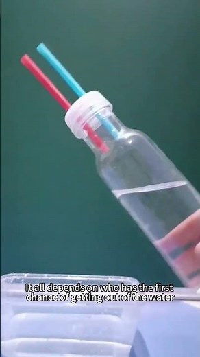straw water jet experiment #strawexperiment #airpressure #sciencefun