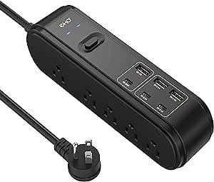 PD 20W USB C Power Strip Surge Protector, 10 Outlets and 3 USB C &3 USB A Ports, 6ft Extension Cord, Overload Protection, Desktop High-Speed Charging Station Power Bar for iPhone 14, 1875W/15A, 4500J