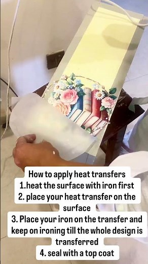 How to apply heat transfers #heattransfer #vintagedecor