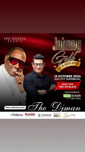 Johnny Gill live in concert! 11&12 October 2024 Special performance by The DJman #johnnygillinsouthafrica #johnnygill #rnbsoul #rnbsoulmusic