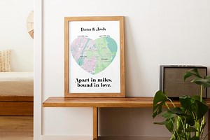 Personalised Map. Custom Map, Long Distance Relationship Art - Etsy