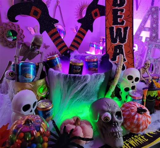 9.2K views · 79 reactions | This year I partnered with Seagram's Escapes for our Halloween video! Have an amazing Halloween weekend y'all! Stay safe & keep it Tipsy  #Halloween #smokingcauldron #party #adult #games | TipsyTee's LLC | Facebook