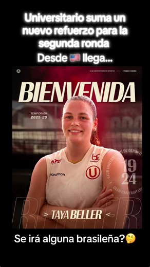 La U suma a la estadounidense Taya Beller proveniente de la liga de voley universitaria de su país #ydaleutodalavida #universitariodedeportes #latinaelcanaldelvoley #trincheranorte #universitariodedeportes1924 @Universitario