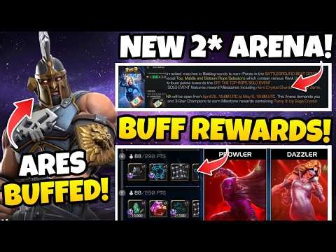 COLOSSEUM REWARDS BUFF!? NEW ARENA! ARES BUFF – ASCENSION 2 DELAY + BGS SHAKE-UP | MCOC