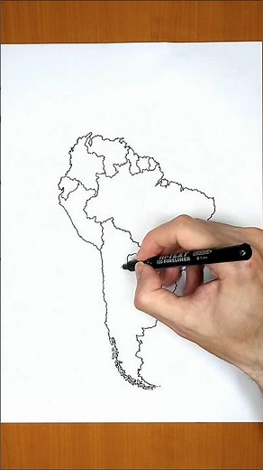 How to draw South America map | Drawing America map #shorts #brasil #drawing #education #map #viral
