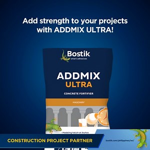 38 reactions | Making the concrete more durable is made easier with ADDMIX ULTRA. Addmix Ultra is a ready-to-use powder admixture comprising of Hi-Grade Super Plasticizer specially designed to impart high range water reduction, better workability, and accelerated strength development to cement-based mixtures. Visit our website to learn more: https://www.bostik.com/philippines/en/ | BOSTIK | Facebook