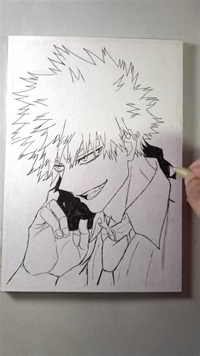 Sunny Singh on Instagram: "Drawing Bakugo Katsuki from My hero Academia Wait for coloring part #mha #myheroacademia #bakugo #animedrawing #drawing #sketch #artreel #anime #explore #artist"