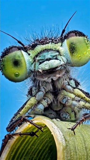 😱🪽 This Beautiful Insect Is a Skilled Hunter! ⚡👀#Damselfly #Damselflies #InsectFacts #NatureFact