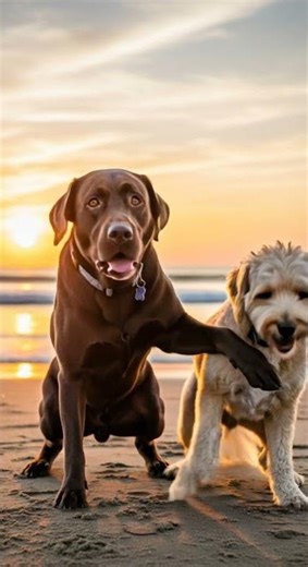 Dogs having fun chasing frisbees in the park #ai #aivideo #fun