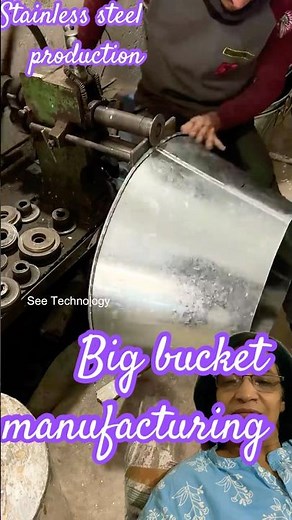 Production of Galvanized steel | hand Making | Big bucket /tub | #machine spotting