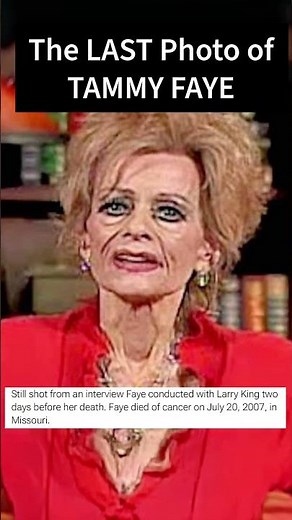 The LAST Photo of TAMMY FAYE #death #tammyfaye #christian #bakker #tv #singer #music #lgbt #rip