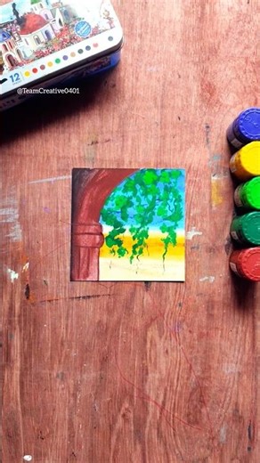 Poster Colour Painting tutorial for beginners 🖌️🎨❤️ #art #drawing #shorts