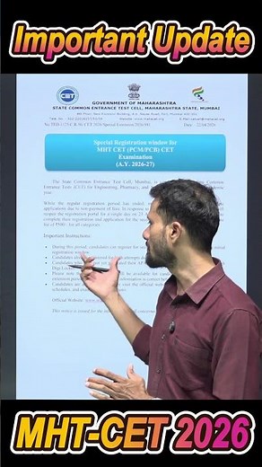 😱IMPORTANT UPDATE 😱| MHT-CET 2026 | Mukesh Sir #mhtcet2027