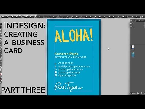 InDesign Tutorial 3 - exporting to PDF, & bleed and crop lines.