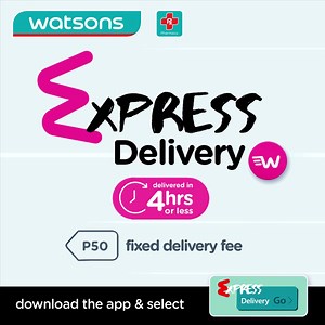 In a hurry to get your health and beauty needs? The new Watsons Express Delivery service brings your essentials straight to your doorstep in 4 hours or less! Available in Metro Manila and select areas in Cavite & Rizal for orders made before 4pm. #WatsonsExpressDelivery 📱 Download our app: http://bit.ly/WatsonsMobileApp or visit http://bit.ly/WatsonsPHOnline | Watsons