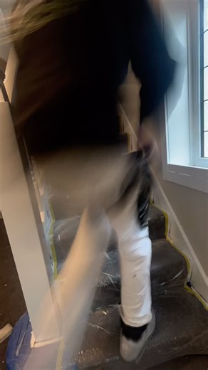 This is how easy it is to remove this sticky back plastic carpet protector after use #painting #protection #diy #decor #homedecor | Daniel Ransom