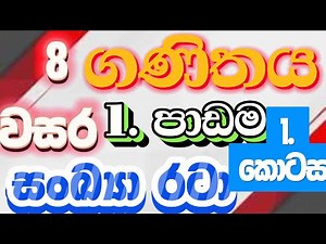 grade 8 maths lesson 1 sinhala medium| 8-ශ්‍රේණිය ගණිතය 1-පාඩම|chooti sir