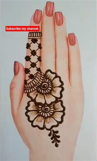 simple menhdi design for back hand #mehndi #simplemehndi #creativehenna #shorts #ytshorts