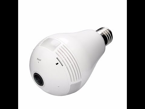 960p 360 Panoramic Wifi LED Light Bulb shaped camera
