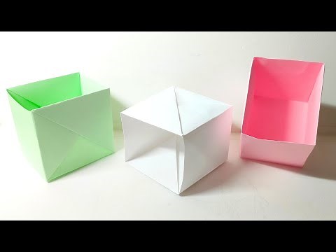 折り紙 A4コピー用紙 箱 簡単 深い箱 お菓子入れ ゴミ箱 折り方 作り方 おりがみ