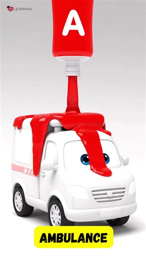 ABC Vehicles A to H 🎨🚗 | Fun Paint Transformation Learning Video #abcd #kids #shorts#kidsoftiktok #foryoupage